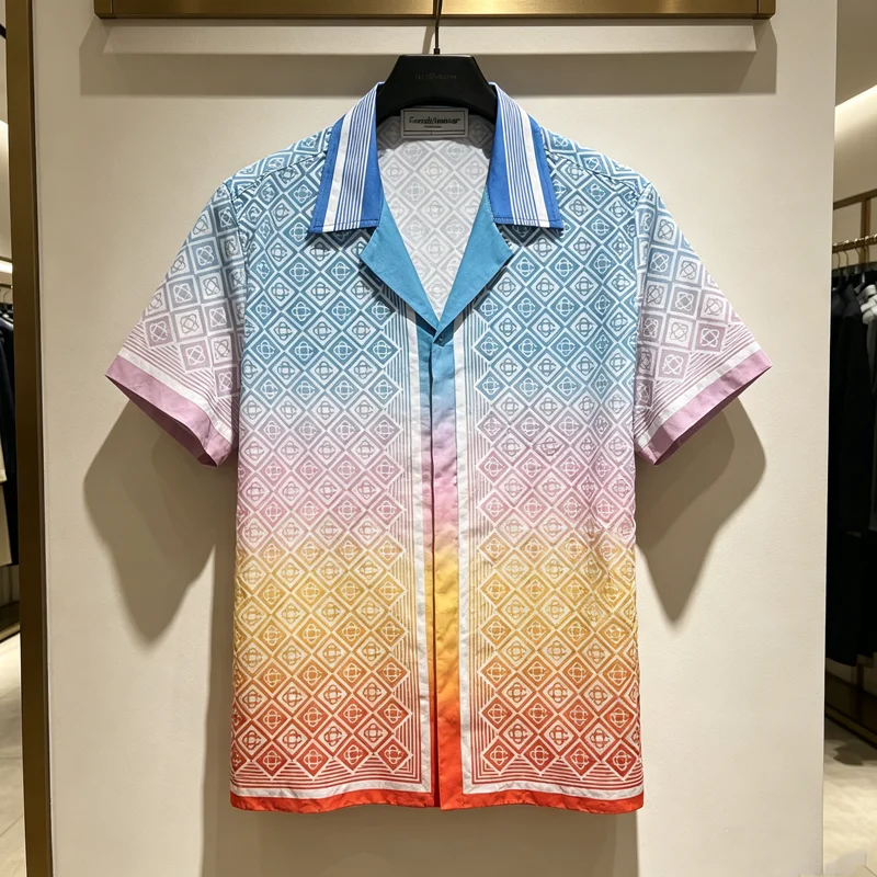 Color Blocking Circular Ring Cross Print Casablanca Shirt Men Women Hawaii Beach Holiday Surf Short Sleeve Shirt Blouse
Color Blocking Circular Ring Cross Print Casablanca Shirt Men Women Hawaii Beach Holiday Surf Short Sleeve Shirt Blouse