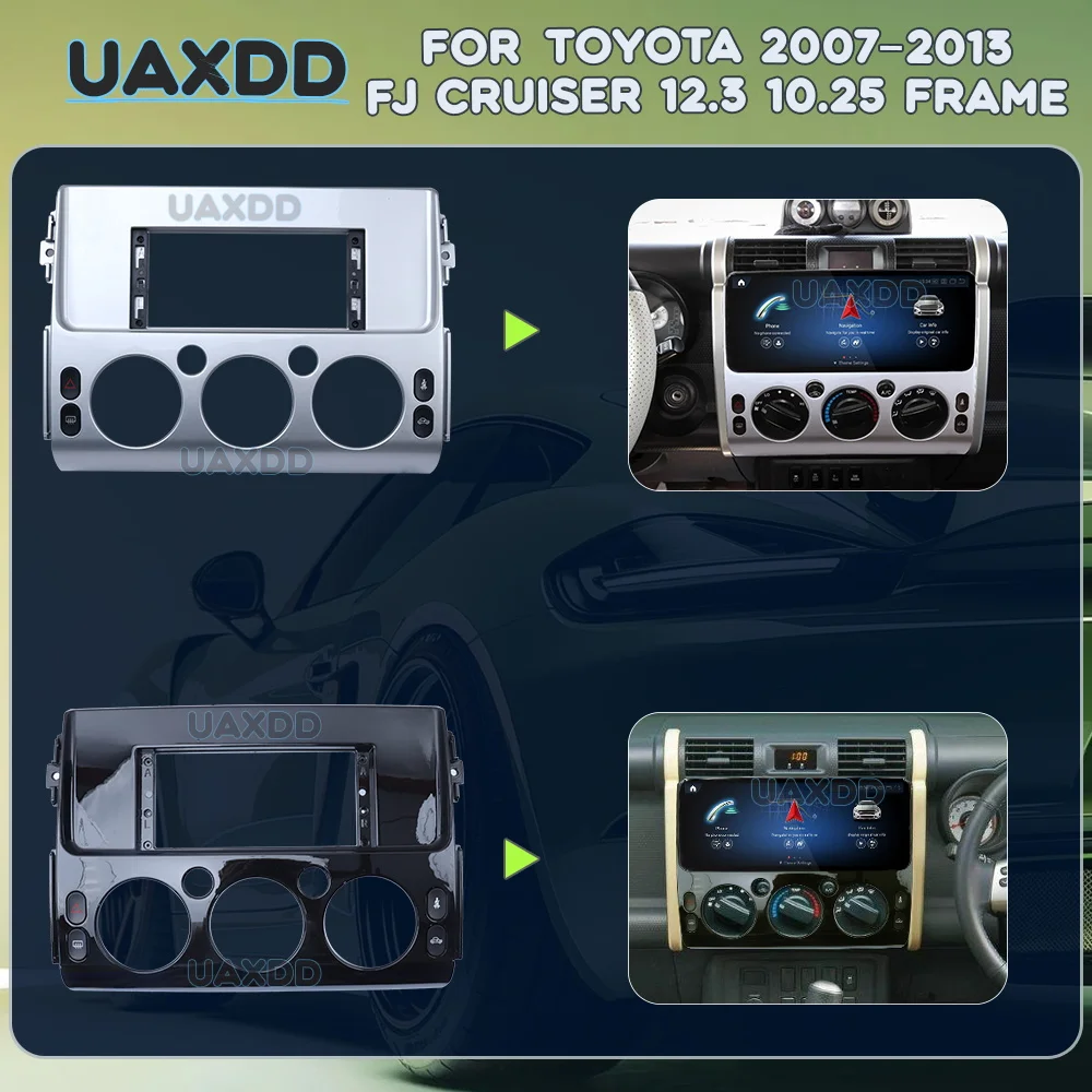 Комплект адаптеров для мультимедийной панели Android 2DIN для Toyota FJ Cruiser 2007-2013: рамка, видеоплеер, магнитола, CD/MP5 панель, центральная консоль
Комплект адаптеров для мультимедийной панели Android 2DIN для Toyota FJ Cruiser 2007-2013: рамка, видеоплеер, магнитола, CD/MP5 панель, центральная консоль