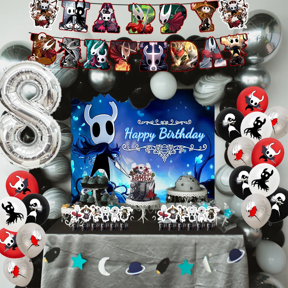 Game H-Hollow Knights Birthday Party Decoration Supplies Silvery Number Balloon Cake Topper Cartoon Background Banner Child Gift
Game H-Hollow Knights Birthday Party Decoration Supplies Silvery Number Balloon Cake Topper Cartoon Background Banner Child Gift