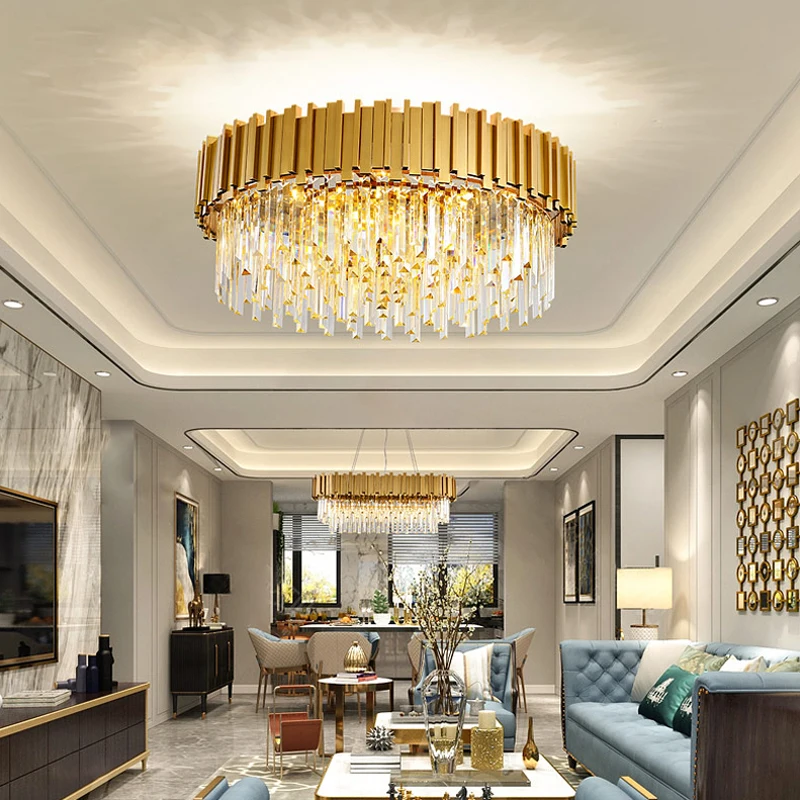 Modern Gold/Black Luxury Crystal Chandeliers LED Pendant /Ceiling Light Fixture for Living Room Hotel Hall Decor Hanging Lamp
Modern Gold/Black Luxury Crystal Chandeliers LED Pendant /Ceiling Light Fixture for Living Room Hotel Hall Decor Hanging Lamp