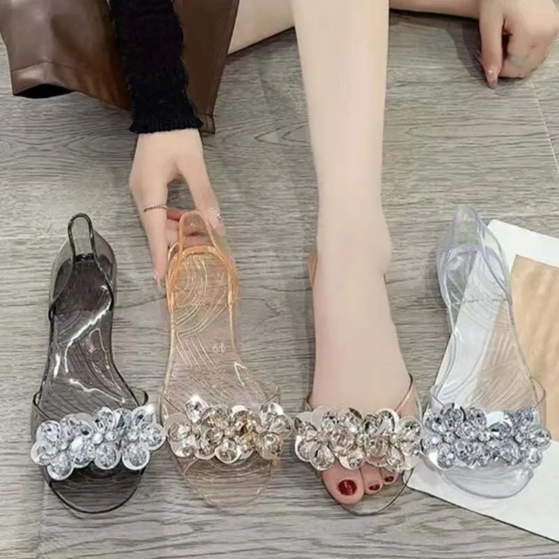 New summer transparent flat fashion outerwear sandals
New summer transparent flat fashion outerwear sandals