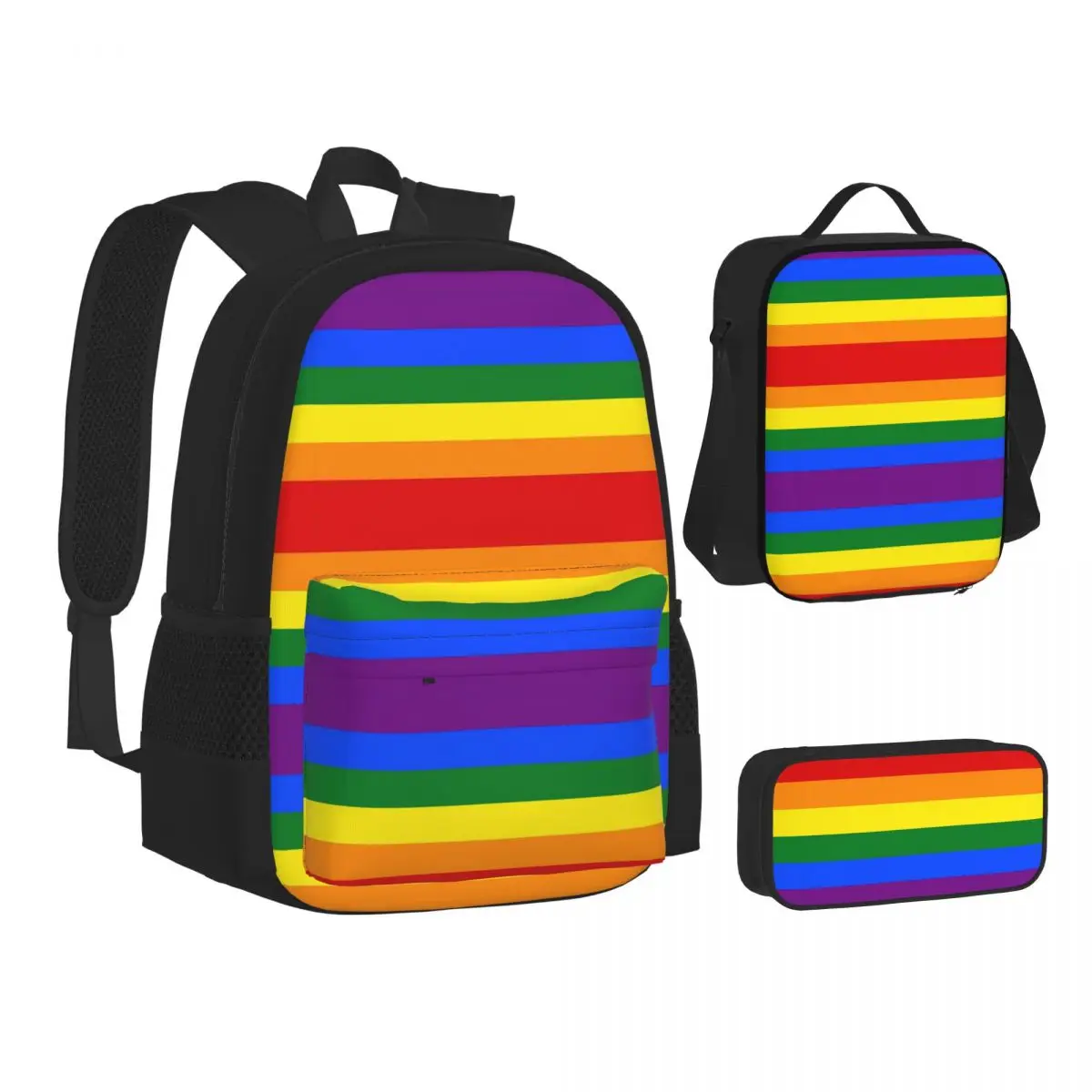 Gay Pride LGBT Flag LGBTQ Rainbow Pride Parade Backpacks Bookbag School Bags Kids Rucksack Lunch Bag Pen Bag Three-Piece Set
Gay Pride LGBT Flag LGBTQ Rainbow Pride Parade Backpacks Bookbag School Bags Kids Rucksack Lunch Bag Pen Bag Three-Piece Set
