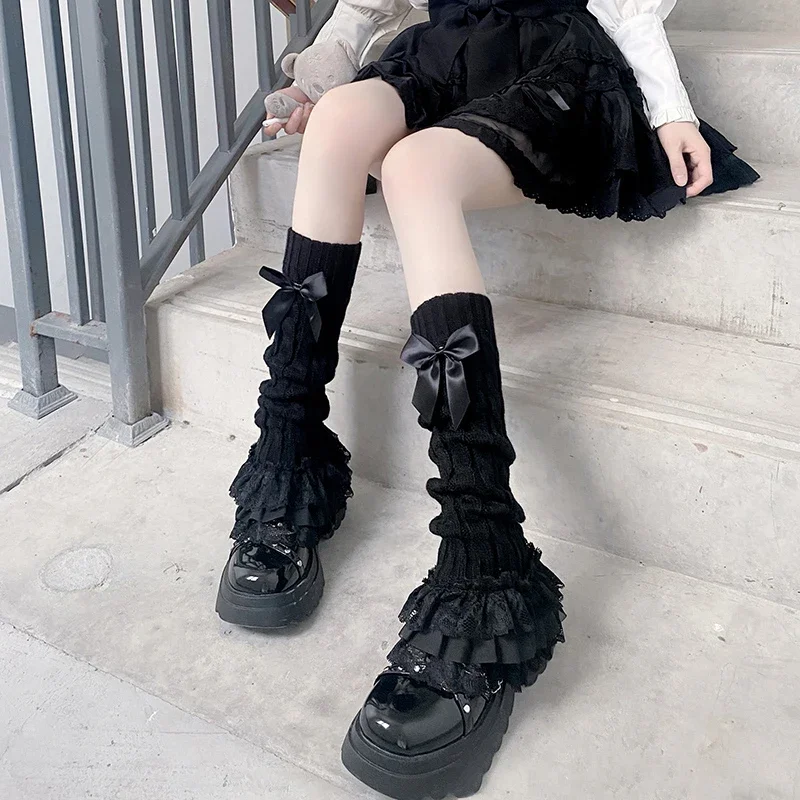 Japanese Women Knitted Leg Warmer Bow Tiered Ruffled Socks Girl Lace Lolita Socks Calf T-shaped Lace Leg Horn Warmers Women P1J5
Japanese Women Knitted Leg Warmer Bow Tiered Ruffled Socks Girl Lace Lolita Socks Calf T-shaped Lace Leg Horn Warmers Women P1J5