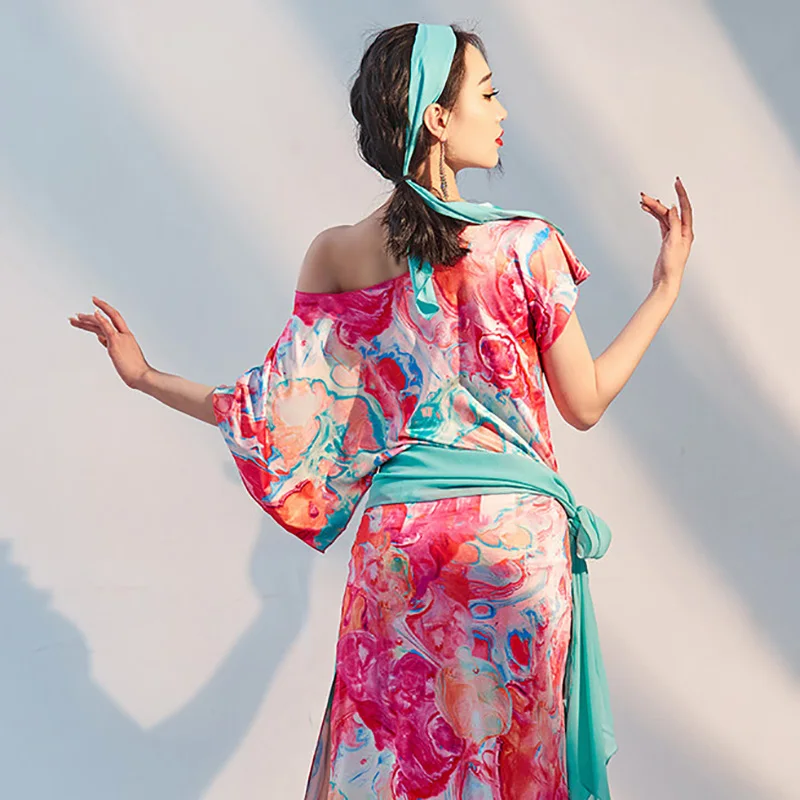 Women One Shoulder Belly Dance Clothes Robe Printed Folk Shaabi Practice Suit Baladi Practice Female Ladies Elegant Performance
Women One Shoulder Belly Dance Clothes Robe Printed Folk Shaabi Practice Suit Baladi Practice Female Ladies Elegant Performance