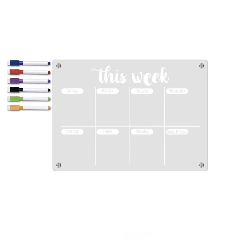 6 Markers Acrylic Erase Boards Magnetic Frameless Magnetic Fridge Calendar Clear Reusable Note Blackboard Set Restaurant
6 Markers Acrylic Erase Boards Magnetic Frameless Magnetic Fridge Calendar Clear Reusable Note Blackboard Set Restaurant