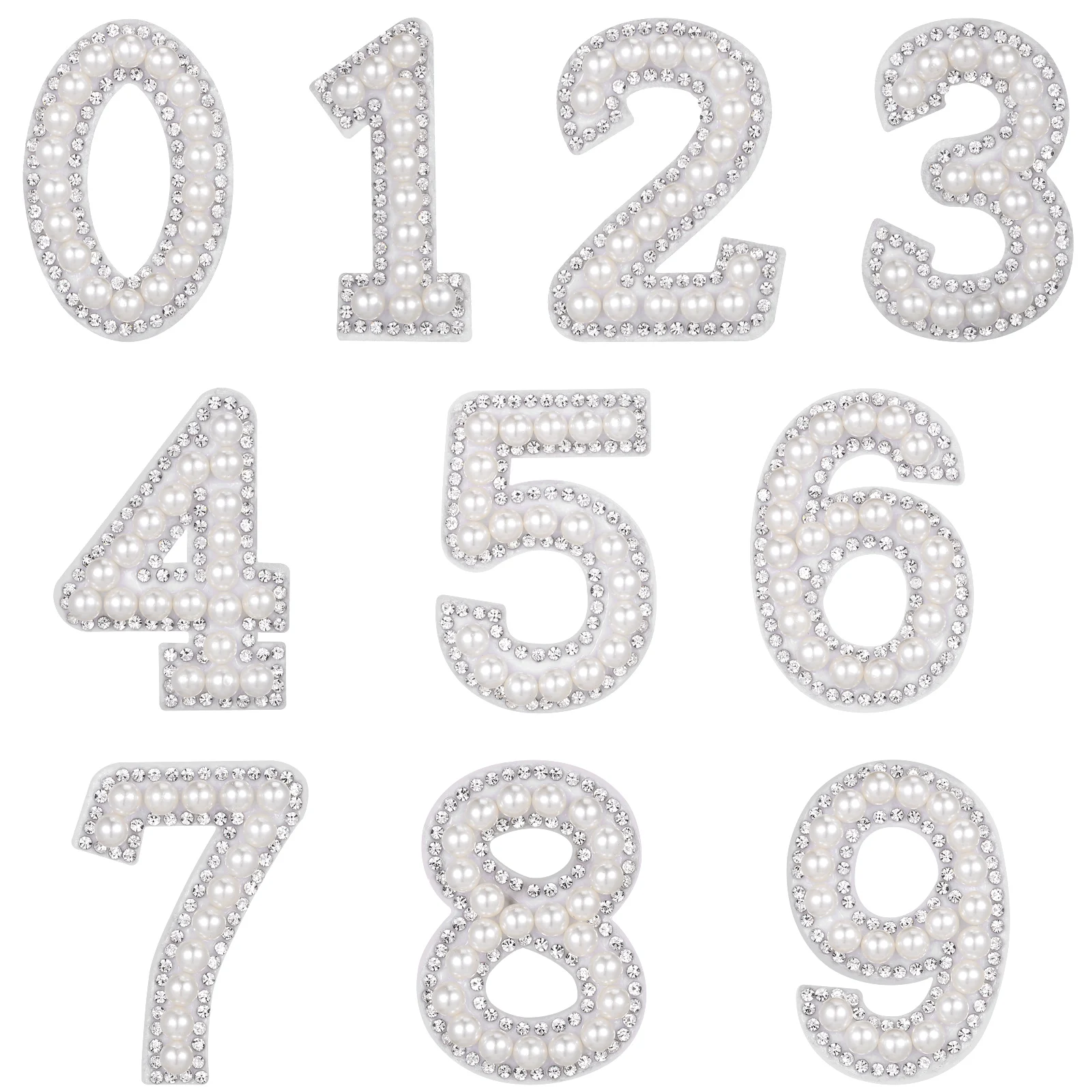 Digital 0-9 Number Patches White Pearl Iron On Rhinestones DIY Clothing Accessories Wear Resistant Hat Patches Decorative Name
Digital 0-9 Number Patches White Pearl Iron On Rhinestones DIY Clothing Accessories Wear Resistant Hat Patches Decorative Name