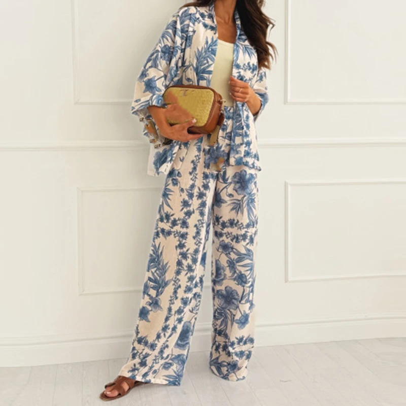Elegant Plant Printed Hawaii Vacation Outfits Casual Commute Suit Spring Holiday Soft Comfortable Long Sleeve Pants 2 Piece Sets
Elegant Plant Printed Hawaii Vacation Outfits Casual Commute Suit Spring Holiday Soft Comfortable Long Sleeve Pants 2 Piece Sets