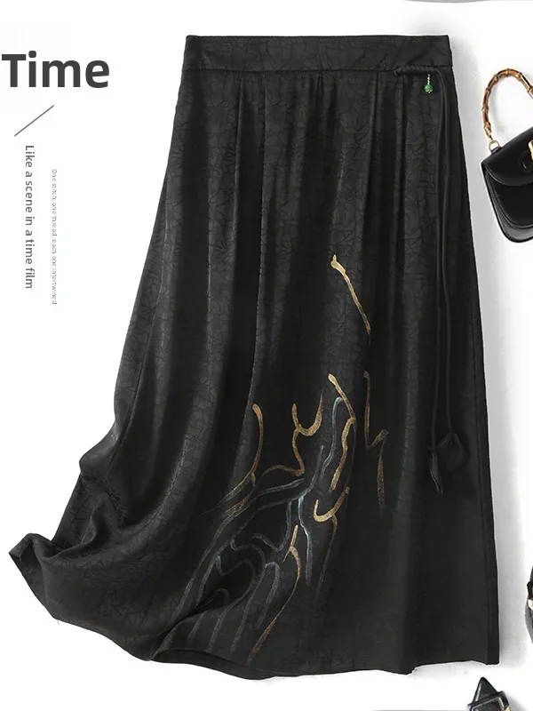 Elegant Crack Pattern Xiangyun Silk High Waist Midi Skirt plus Size Summer New Style Chinese Style Slimming Mommy Dress
Elegant Crack Pattern Xiangyun Silk High Waist Midi Skirt plus Size Summer New Style Chinese Style Slimming Mommy Dress