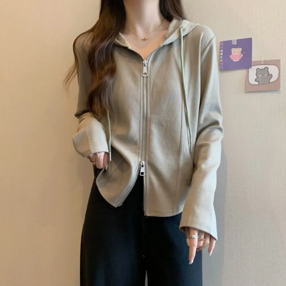 Simple Irregular Female Solid Hoodie Zipper Sweatshirt Long Sleeve Shirt Female Clothing Korean Drawstring Shrug Pullover Travel
Simple Irregular Female Solid Hoodie Zipper Sweatshirt Long Sleeve Shirt Female Clothing Korean Drawstring Shrug Pullover Travel