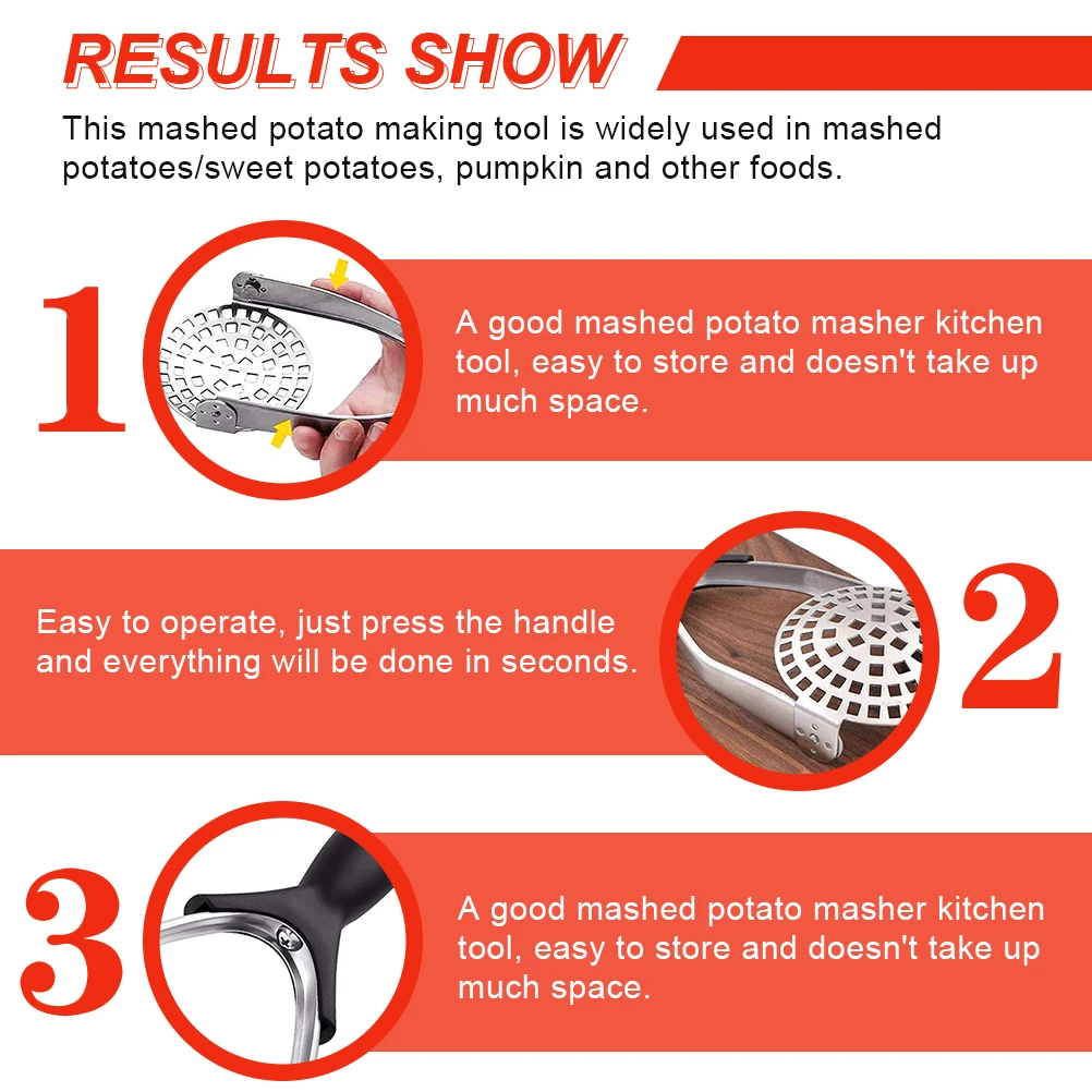 Stainless Steel Potato Masher Non-Slip Manual Food Presser For Mashed Potatoes Sweet Pumpkins Kitchen Tool Easy Storage
Stainless Steel Potato Masher Non-Slip Manual Food Presser For Mashed Potatoes Sweet Pumpkins Kitchen Tool Easy Storage
