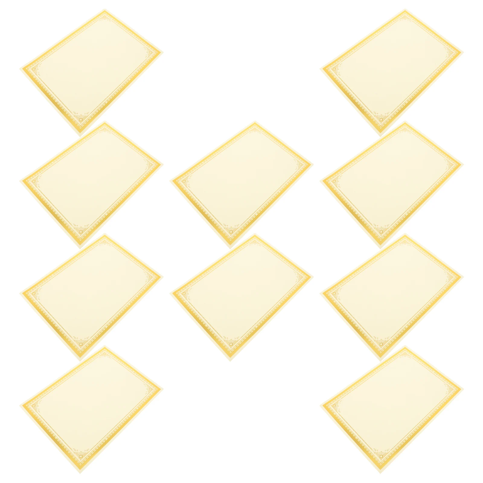 10 Pcs Trimmed A4 Gold Frame Certificate Paper Certificate Inserts Thick Printable Paper for Awards Diplomas Blank Sheets Office
10 Pcs Trimmed A4 Gold Frame Certificate Paper Certificate Inserts Thick Printable Paper for Awards Diplomas Blank Sheets Office