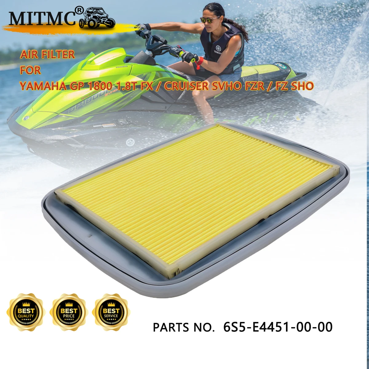 Air Filter For Yamaha GP 1800 1.8T FX / Cruiser SVHO FZR / FZ SHO 6S5-E4451-00-00
Air Filter For Yamaha GP 1800 1.8T FX / Cruiser SVHO FZR / FZ SHO 6S5-E4451-00-00