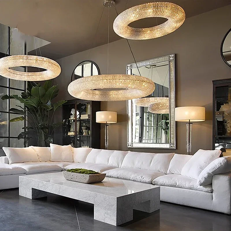 American creative circle living room original crystal chandelier luxury personality villa exit bedroom dining room lamp
American creative circle living room original crystal chandelier luxury personality villa exit bedroom dining room lamp