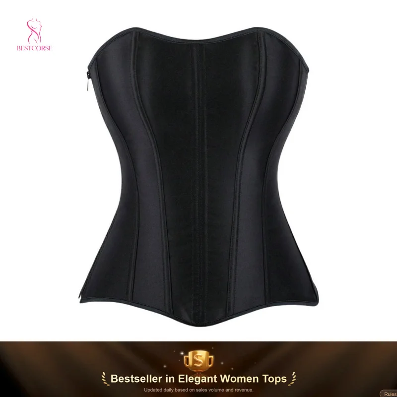 XXS Side Zipper Long Corset Top With Steel Bone Overbust Strapless Black Corset For Woman Elegant Minimalist Premium
XXS Side Zipper Long Corset Top With Steel Bone Overbust Strapless Black Corset For Woman Elegant Minimalist Premium