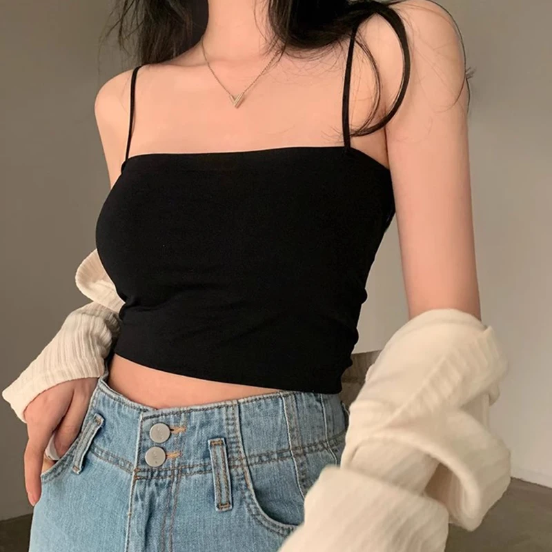 Ele Summer Square Collar Elastic Slimming Women's Csole Top with Chest Pad Beautiful Ba Strap Vest Faionable Versa... 
Ele Summer Square Collar Elastic Slimming Women's Csole Top with Chest Pad Beautiful Ba Strap Vest Faionable Versa...