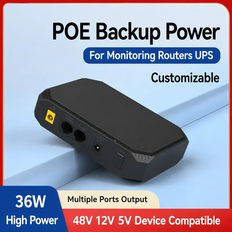 48V POE Backup Power Supply 12V 5V Lithium Battery Pack for Camera Router UPS Uninterruptible Power
48V POE Backup Power Supply 12V 5V Lithium Battery Pack for Camera Router UPS Uninterruptible Power