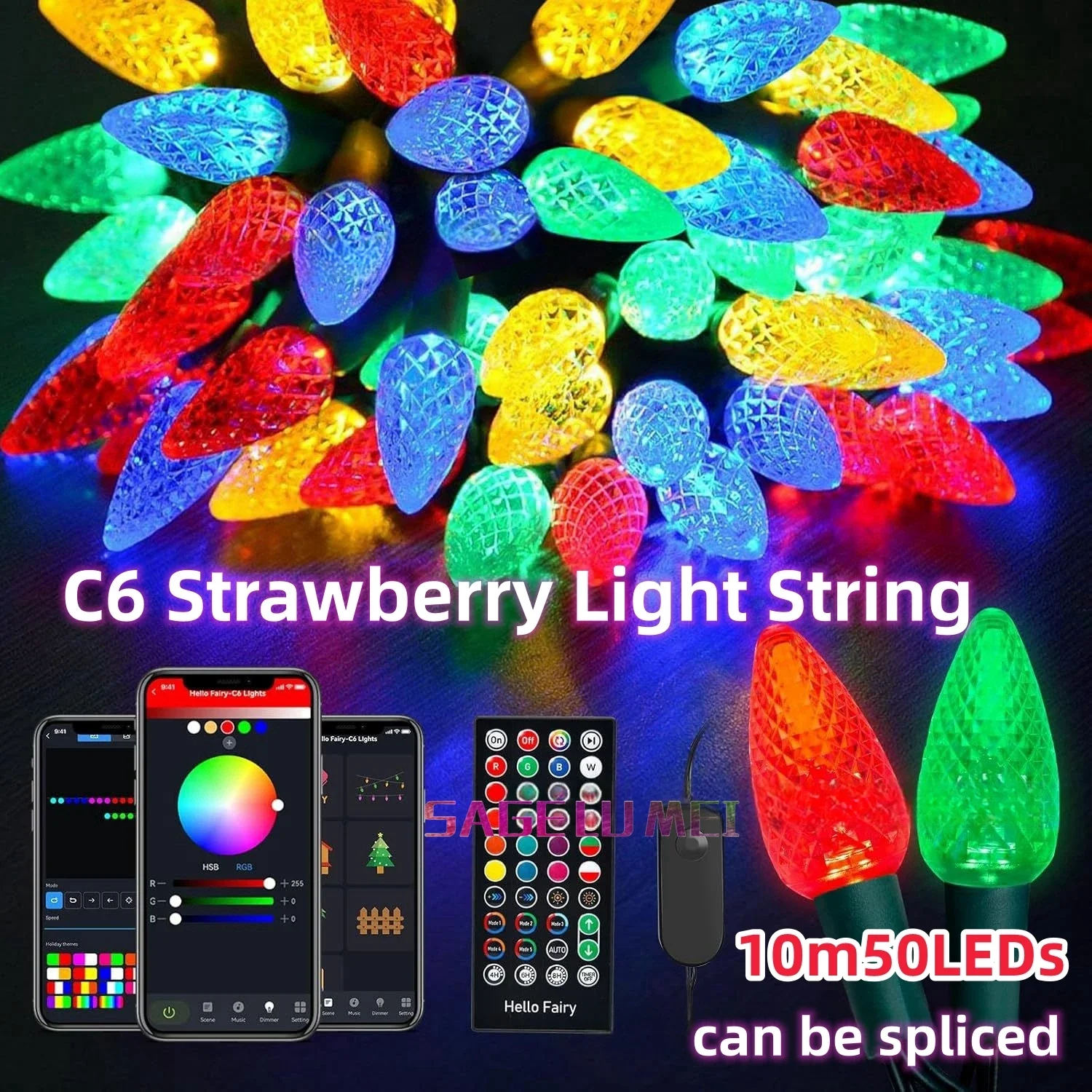 Smart APP Control Xmas String Light C6 Клубничные лампы Уличная водонепроницаемая лампа Paito для новогодней свадьбы Декор двора
Smart APP Control Xmas String Light C6 Клубничные лампы Уличная водонепроницаемая лампа Paito для новогодней свадьбы Декор двора