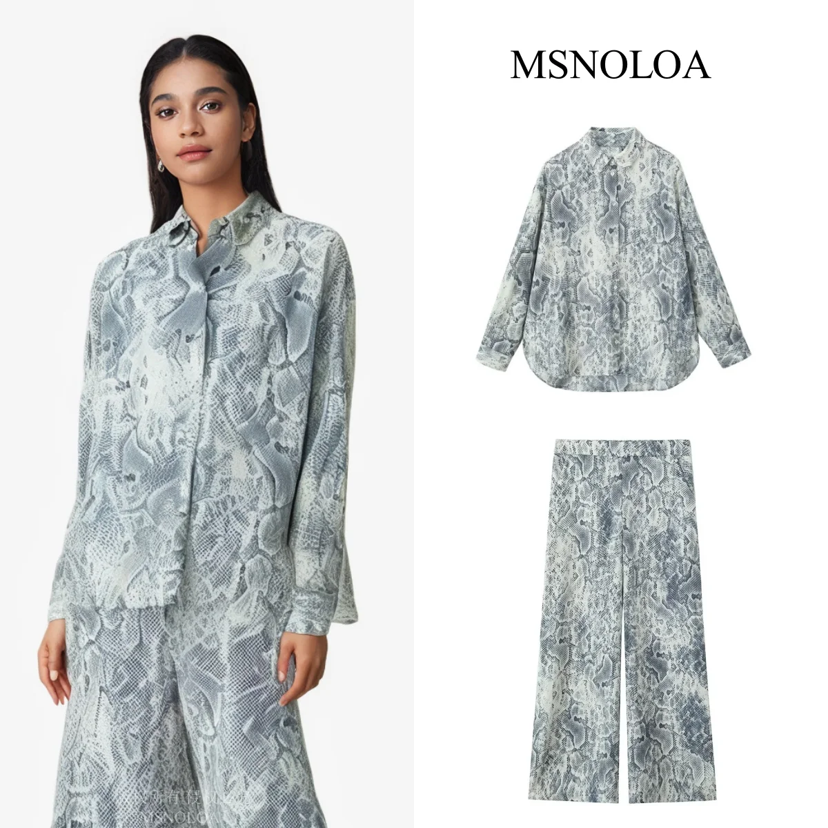 2024 Autumn New Product Women's Fashion Casual Animal Pattern Printed Shirt High Waist Loose Wide Leg Pants Set
2024 Autumn New Product Women's Fashion Casual Animal Pattern Printed Shirt High Waist Loose Wide Leg Pants Set