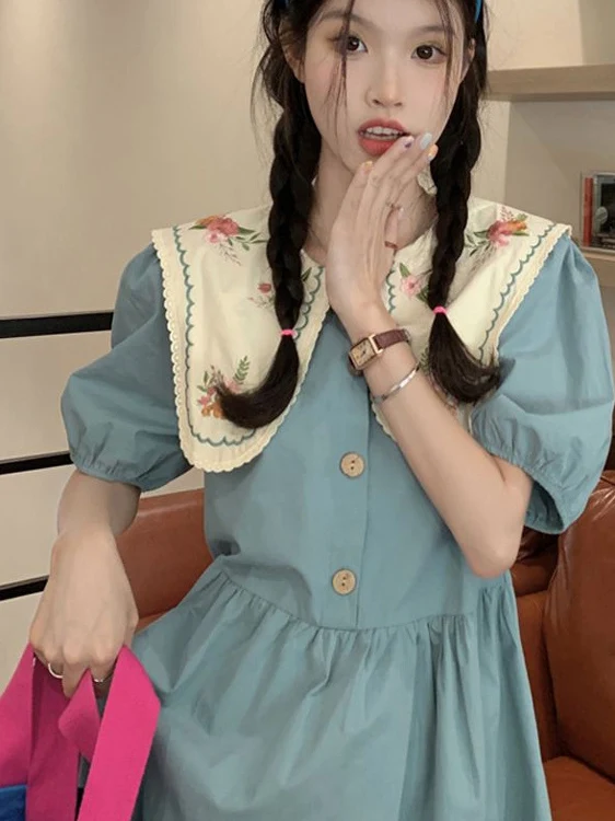 plus Size Women's Dr Heavy Embroidery Bubble Collar Summer College Sle Girls Dr Korean Version ort Sve A-Line Skirt
plus Size Women's Dr Heavy Embroidery Bubble Collar Summer College Sle Girls Dr Korean Version ort Sve A-Line Skirt