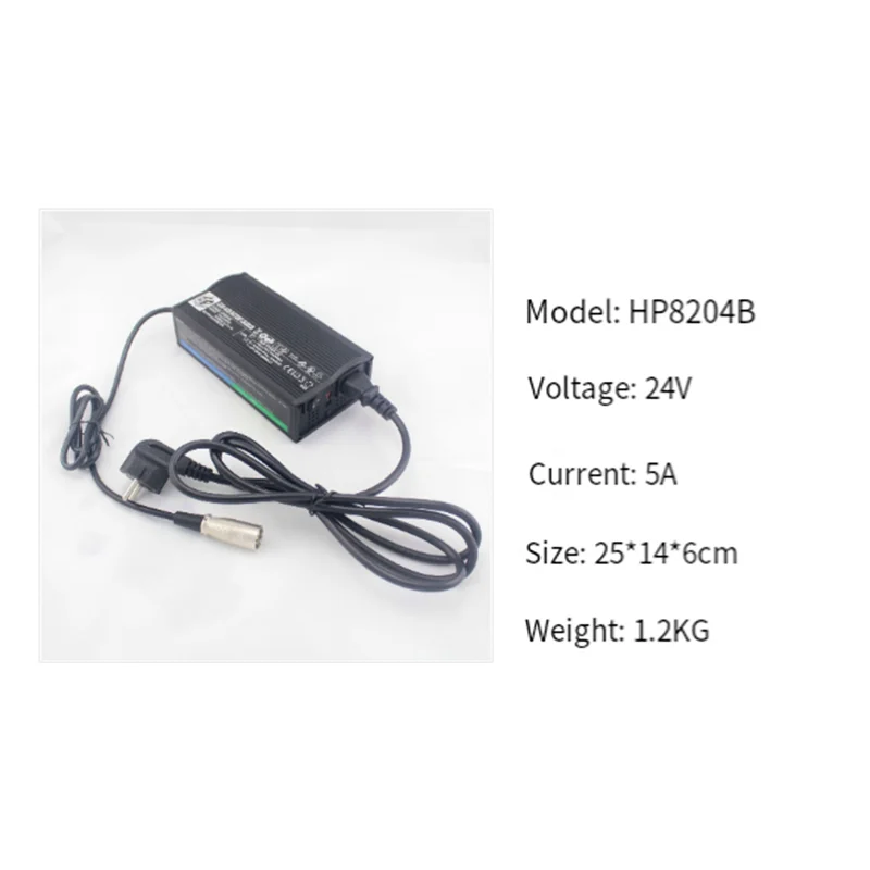 24V 5A AGM GEL Lead-Acid Battery Charger For High Power Mobility Scooters/Power Wheelchairs HP8204B
24V 5A AGM GEL Lead-Acid Battery Charger For High Power Mobility Scooters/Power Wheelchairs HP8204B