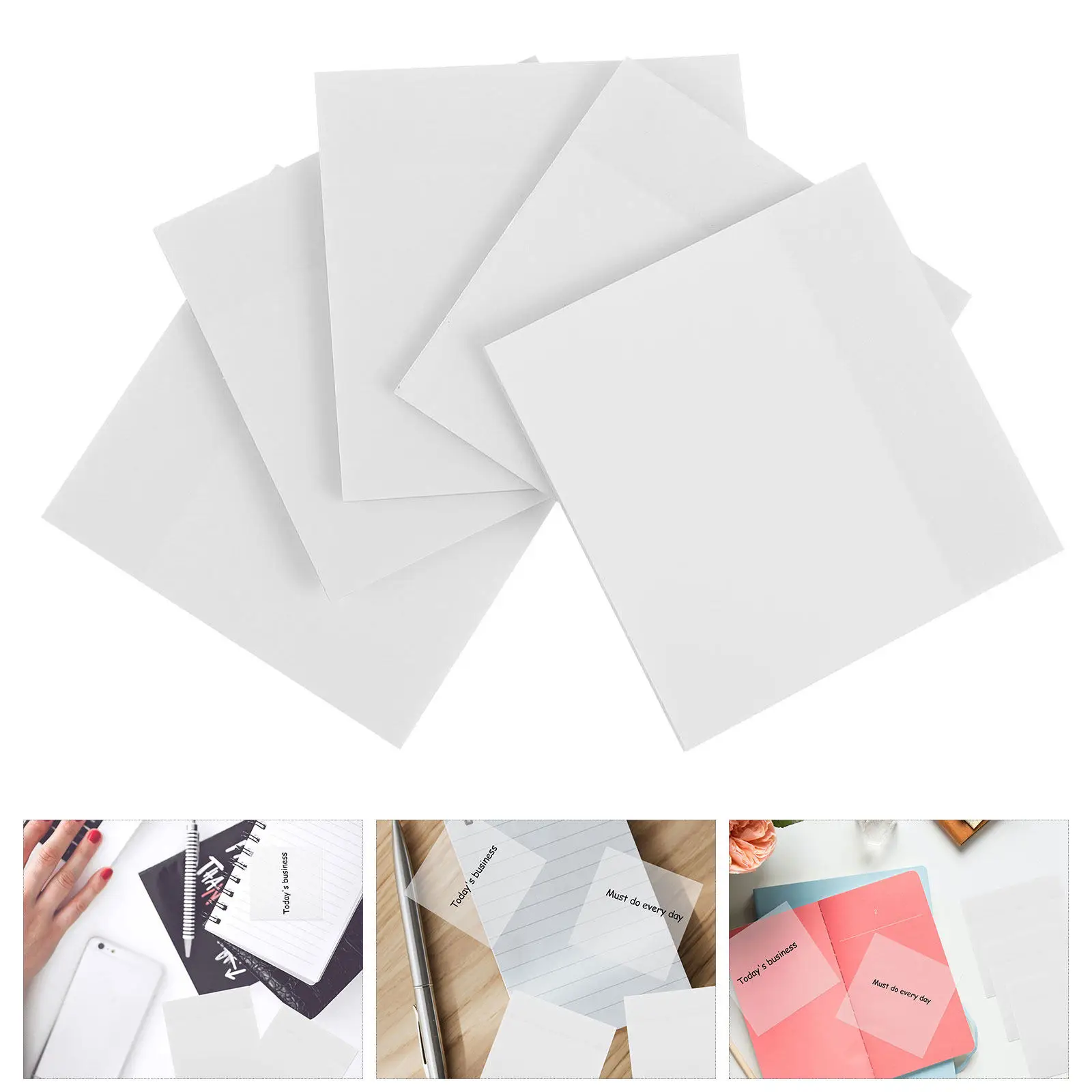 5Pcs Transparent Memo Pads Waterproof Self- Pads Removable Reusable Office School Supplies Plastic Memo Sticker
5Pcs Transparent Memo Pads Waterproof Self- Pads Removable Reusable Office School Supplies Plastic Memo Sticker