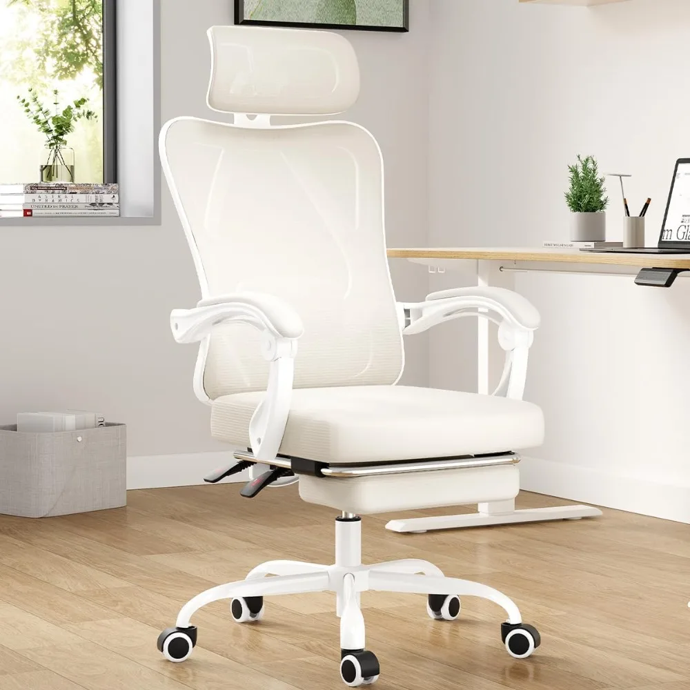 Ergonomic Office Chair with Footrest, Mesh Office Desk Chair with Headrest, High Back Computer Chair with Adjustable Lumbar Sup
Ergonomic Office Chair with Footrest, Mesh Office Desk Chair with Headrest, High Back Computer Chair with Adjustable Lumbar Sup