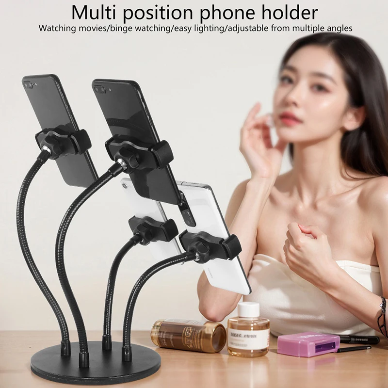 Multi Phone Holder Ring Light Metal Hose Adjustable Desktop Phone Stand Video Shooting Live Selfie Photography Mobile Mount
Multi Phone Holder Ring Light Metal Hose Adjustable Desktop Phone Stand Video Shooting Live Selfie Photography Mobile Mount
