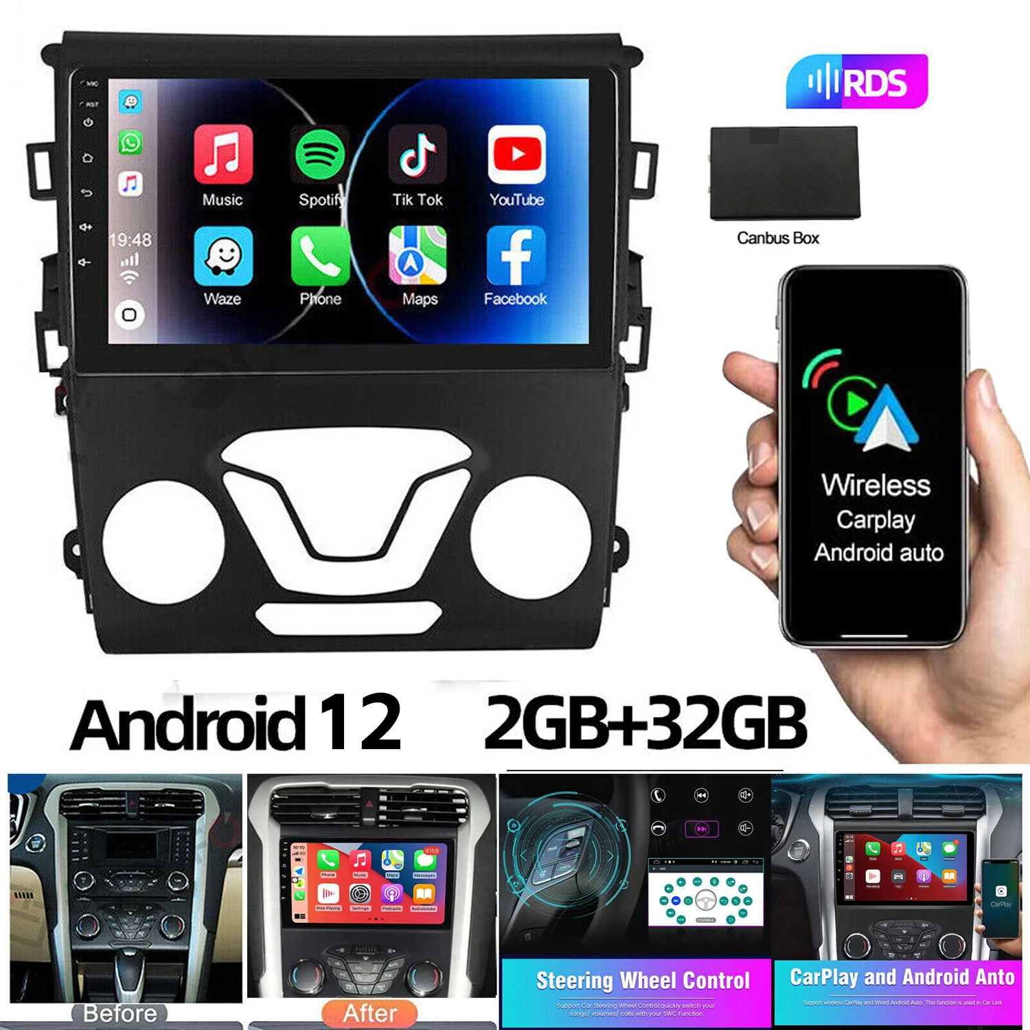 1 Set Car Stereo Radio For Ford Fusion Mondeo 2013-2020 9" Android 12 Automotive Electronic Car Engine Replacement Parts
1 Set Car Stereo Radio For Ford Fusion Mondeo 2013-2020 9" Android 12 Automotive Electronic Car Engine Replacement Parts