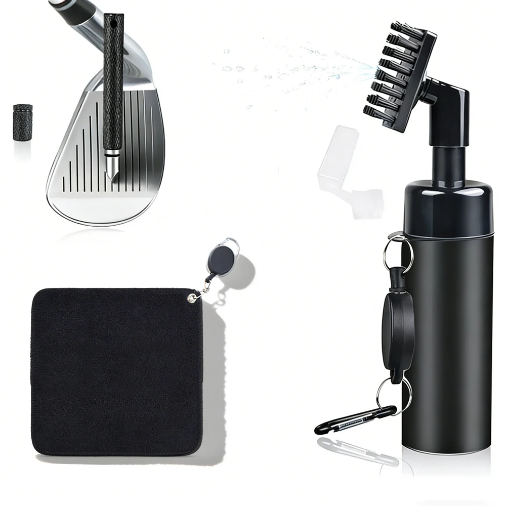 3 in 1 Golf Club Cleaning Kit Towel with Water Spray Bottle Brush & Groove Portable Cleaner Tool Set for Golf Course Use
3 in 1 Golf Club Cleaning Kit Towel with Water Spray Bottle Brush & Groove Portable Cleaner Tool Set for Golf Course Use