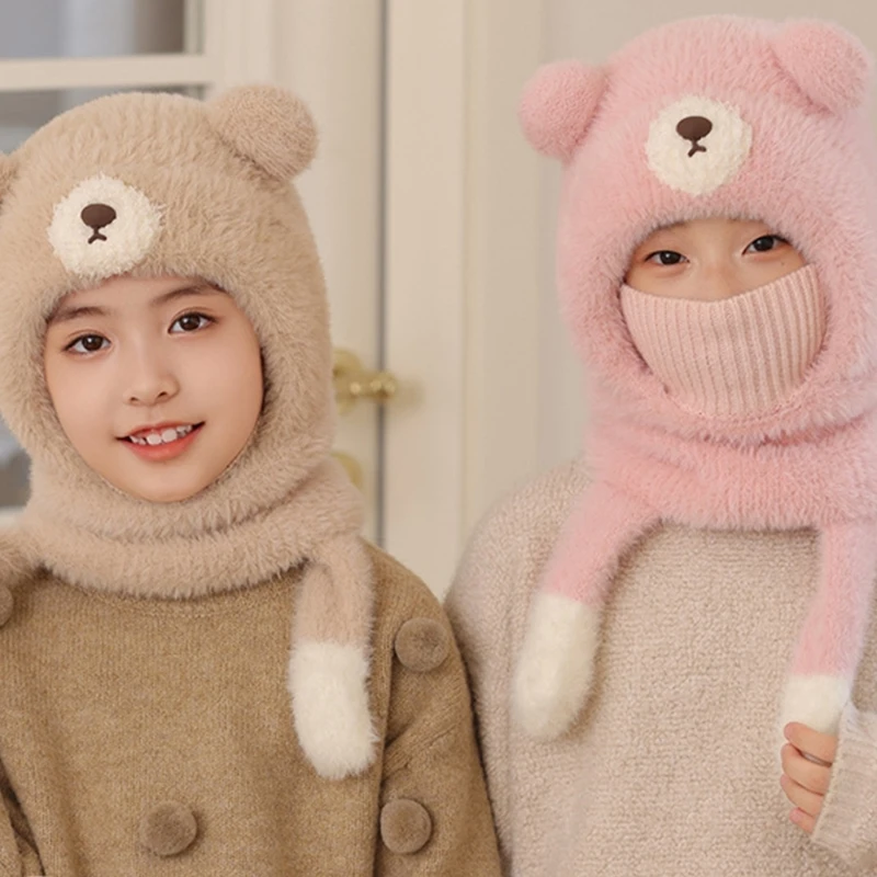 Cartoon Bear Earflap Hat Face Mask Scarf Hat For Children Windproof Design Snow Sport Winter Essential Fashion Headwear A2UB
Cartoon Bear Earflap Hat Face Mask Scarf Hat For Children Windproof Design Snow Sport Winter Essential Fashion Headwear A2UB