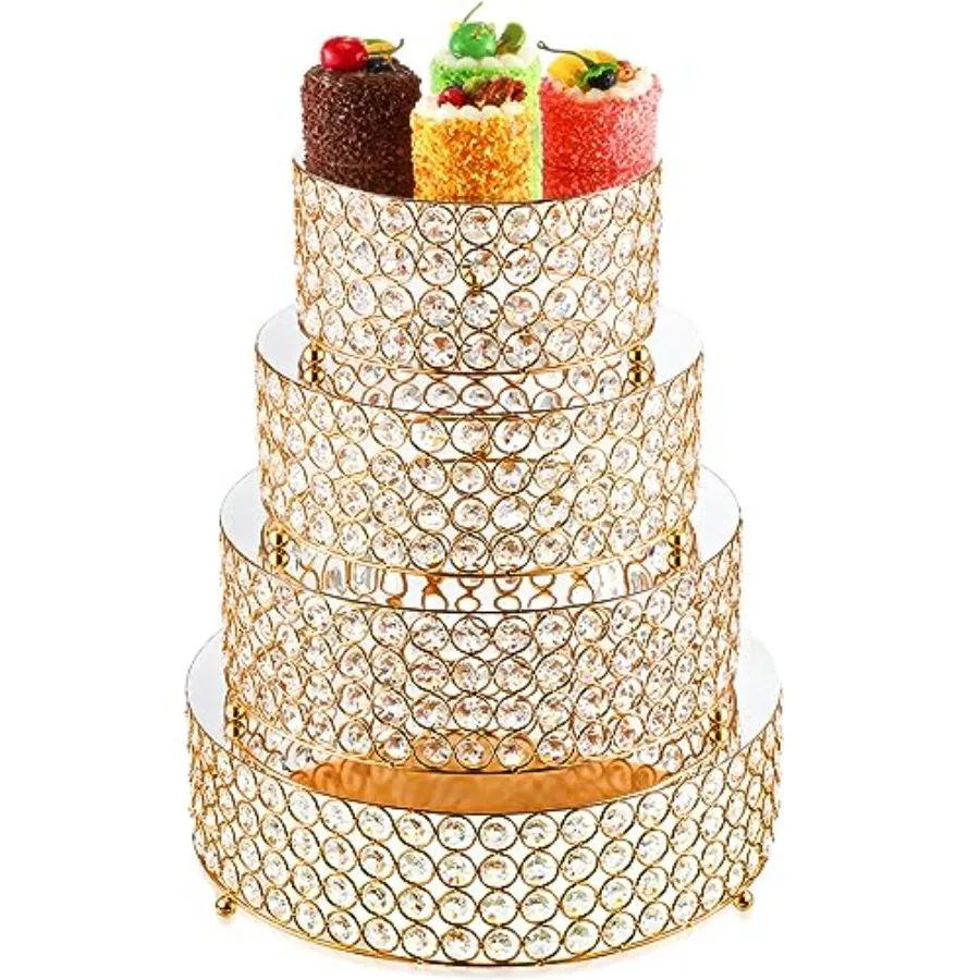 4 Pcs Crystal Gold Cake Stand Set 4 Size Elegant Round Dessert Display Metal Cupcake Stand with Mirror Plate Crystal Beads for
4 Pcs Crystal Gold Cake Stand Set 4 Size Elegant Round Dessert Display Metal Cupcake Stand with Mirror Plate Crystal Beads for