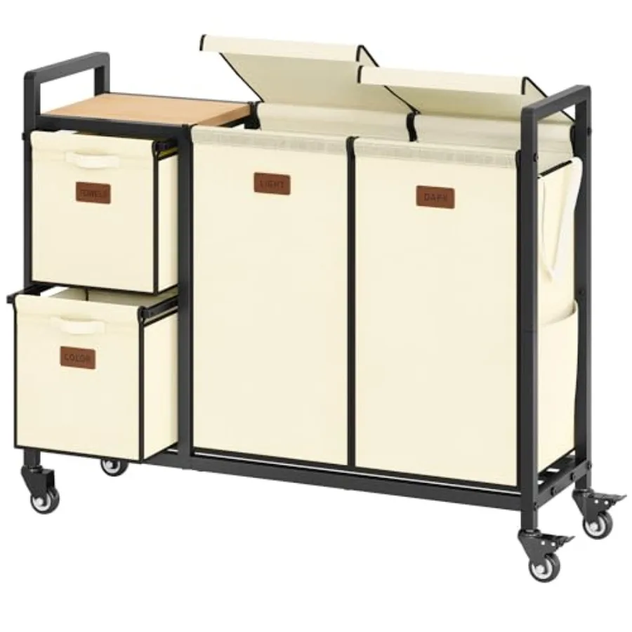 4-Section Rolling Laundry Cart 48 Gal 182L with Lid Wheels Shelf Removable Bags Beige Laundry Sorter for Home Dorm Apartment Or
4-Section Rolling Laundry Cart 48 Gal 182L with Lid Wheels Shelf Removable Bags Beige Laundry Sorter for Home Dorm Apartment Or