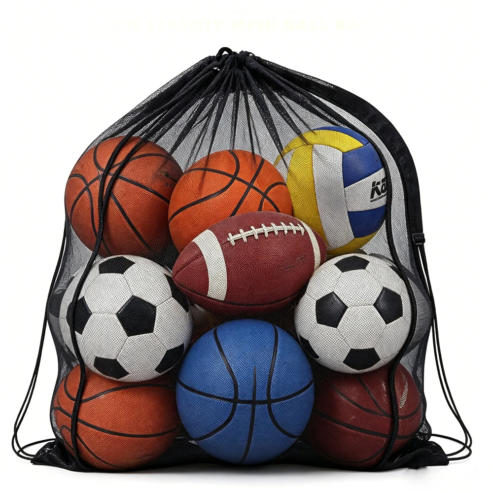 Extra Large Mesh Sport Ball Bag Soccer Basketball Drawstring Ball Bag Backpack with Zipper Pocket for Soccer Basketball Training
Extra Large Mesh Sport Ball Bag Soccer Basketball Drawstring Ball Bag Backpack with Zipper Pocket for Soccer Basketball Training