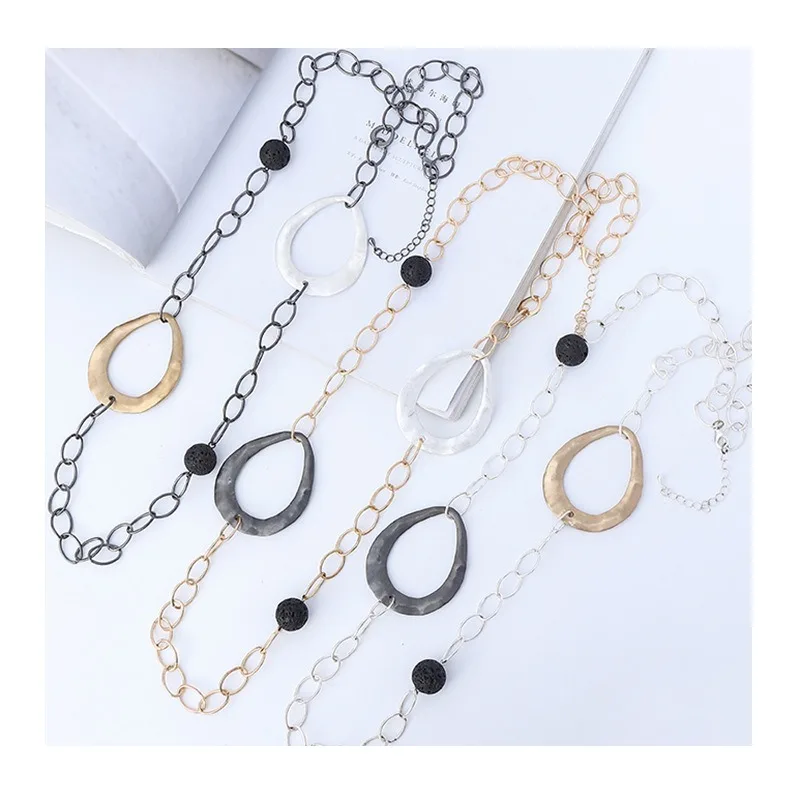 New Women's Sweater Chain Fashionable Exaggerated Versatile Water Drop Metal Brushed Long Necklace
New Women's Sweater Chain Fashionable Exaggerated Versatile Water Drop Metal Brushed Long Necklace