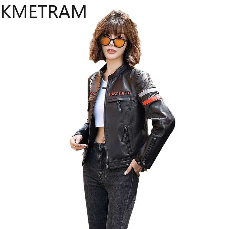 KMETRAM Genuine Sheepskin Leather Jacket Woman Stand Collar Moto Jackets Autumn Slim Fit Short Biker Coat Women Clothing 2026 자켓
KMETRAM Genuine Sheepskin Leather Jacket Woman Stand Collar Moto Jackets Autumn Slim Fit Short Biker Coat Women Clothing 2026 자켓