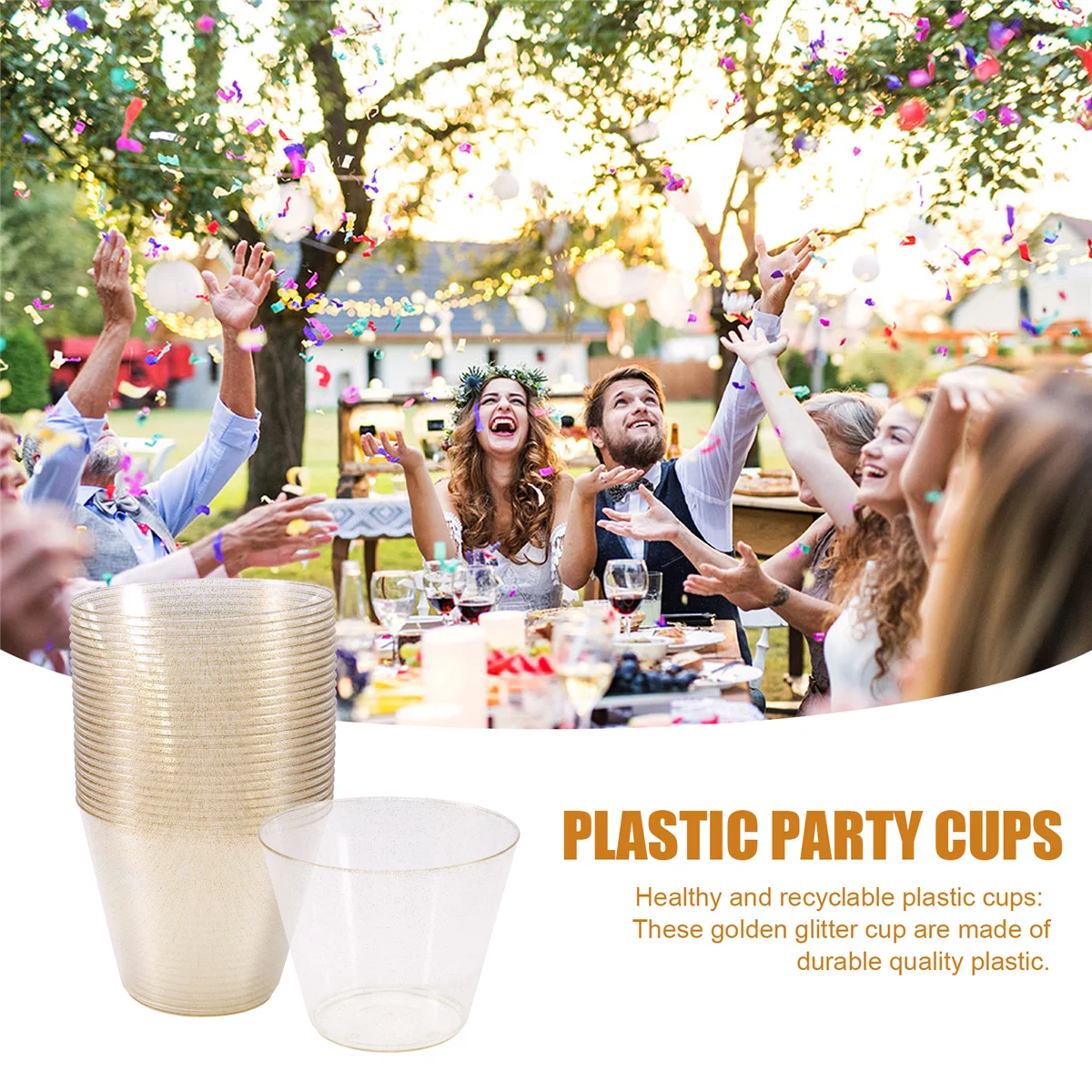 Wine glassGold Plastic Cups Clear Plastic Wine Glasses, Fancy Disposable Hard Plastic Cups with Gold Glitter for Cups 50Pcs
Wine glassGold Plastic Cups Clear Plastic Wine Glasses, Fancy Disposable Hard Plastic Cups with Gold Glitter for Cups 50Pcs