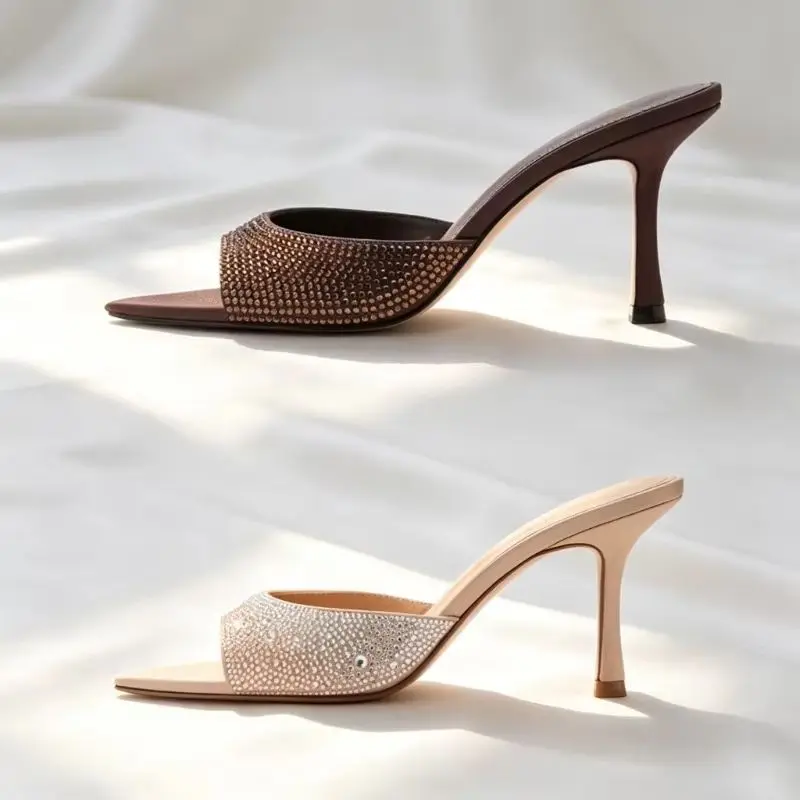 Luxury Rhinestones Designer Sandals Women Peep-toe Mules Slingback Shoe Sexy Thin Heels Party Dress Shoes Ladies Sandalias Mujer
Luxury Rhinestones Designer Sandals Women Peep-toe Mules Slingback Shoe Sexy Thin Heels Party Dress Shoes Ladies Sandalias Mujer