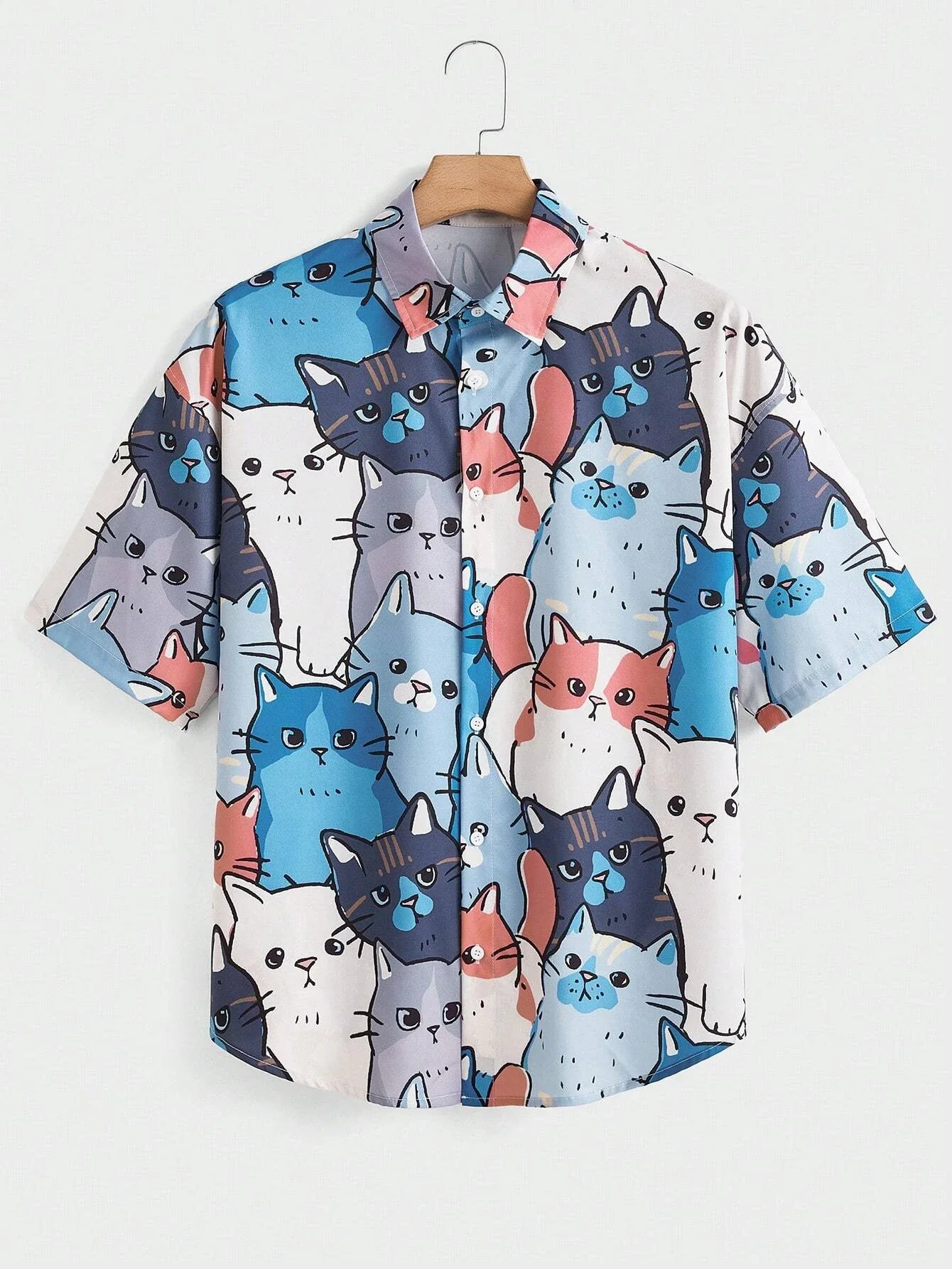 Женские рубашки с мультяшным принтом, повседневный дизайн, рубашки с коротким рукавом, модные топы с милым кошачьим принтом на пуговицах, женские блузки для девушек
Женские рубашки с мультяшным принтом, повседневный дизайн, рубашки с коротким рукавом, модные топы с милым кошачьим принтом на пуговицах, женские блузки для девушек