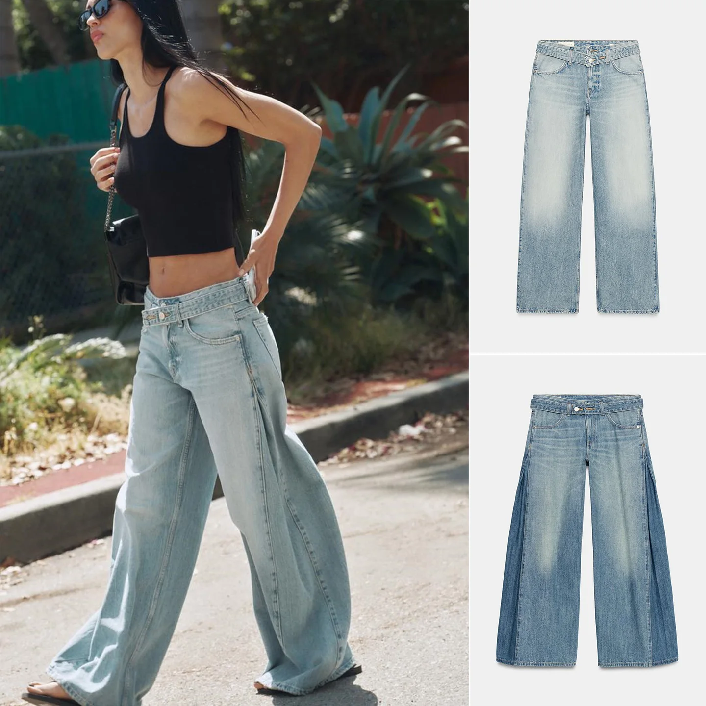 Spring Summer New Women's Jeans Belted Mid-Waist Pleated Polyester Fiber Zipper Style Metal Button Straight Leg Jeans
Spring Summer New Women's Jeans Belted Mid-Waist Pleated Polyester Fiber Zipper Style Metal Button Straight Leg Jeans