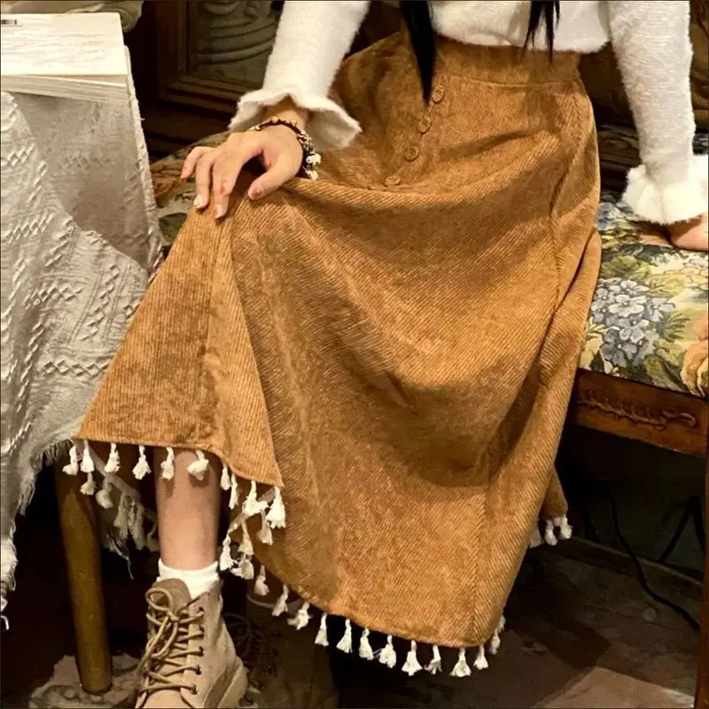Winter Corduroy Autumn Winter 2025 New High Waist Skinny A-shaped Skirt Medium and Long Thickened Umbrella Skirt Women
Winter Corduroy Autumn Winter 2025 New High Waist Skinny A-shaped Skirt Medium and Long Thickened Umbrella Skirt Women