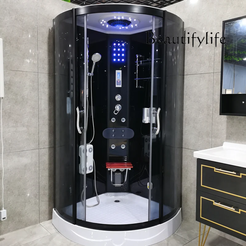 Integrated shower room, integrated bathroom, household arc fan-shaped movable dry and wet separation tempered glass room
Integrated shower room, integrated bathroom, household arc fan-shaped movable dry and wet separation tempered glass room