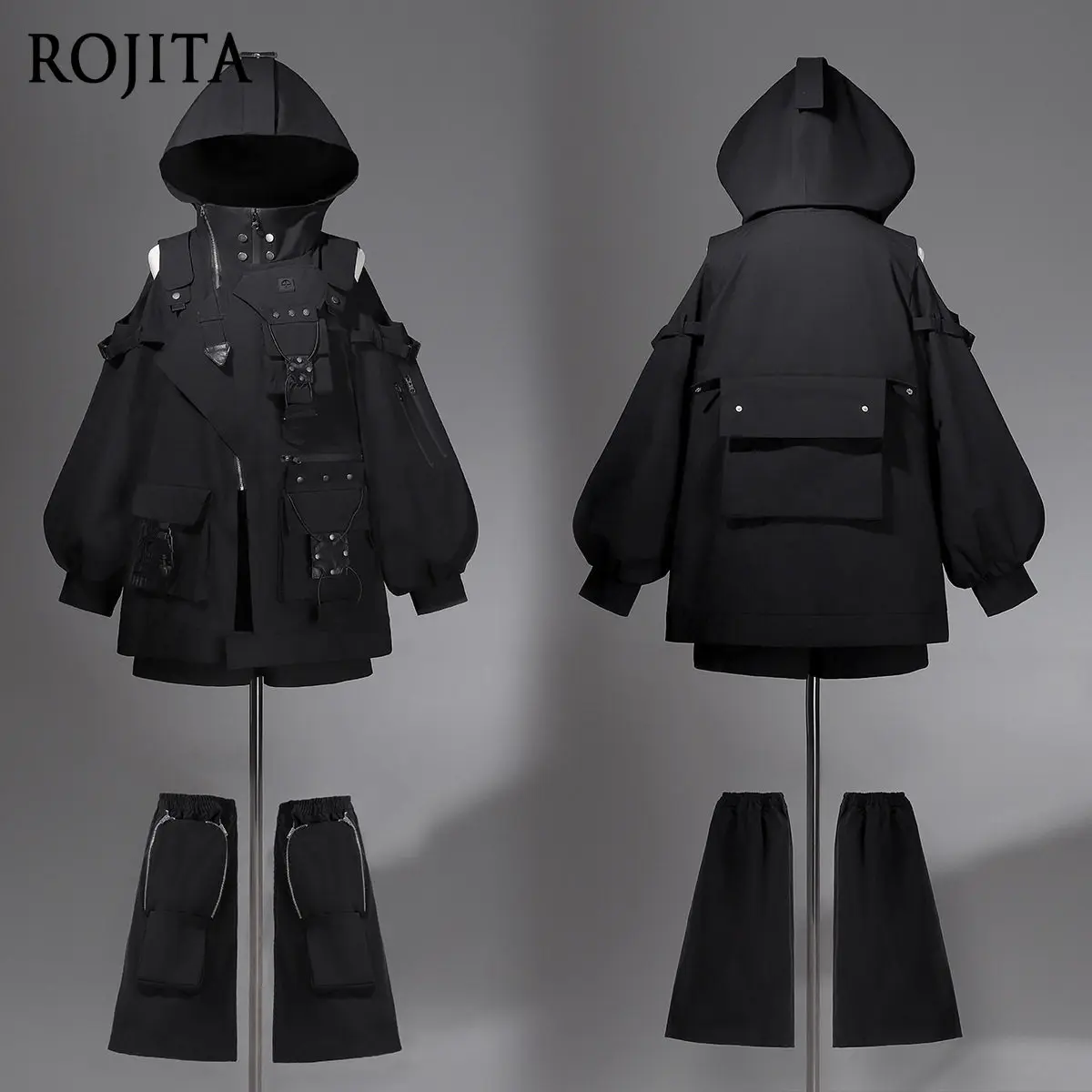 Asymmetrical Off-Shoulder Straps Functional Jacket Women's Dark Cool Tooling Jacket Subculture Dark Tooling Lolita Jacket
Asymmetrical Off-Shoulder Straps Functional Jacket Women's Dark Cool Tooling Jacket Subculture Dark Tooling Lolita Jacket