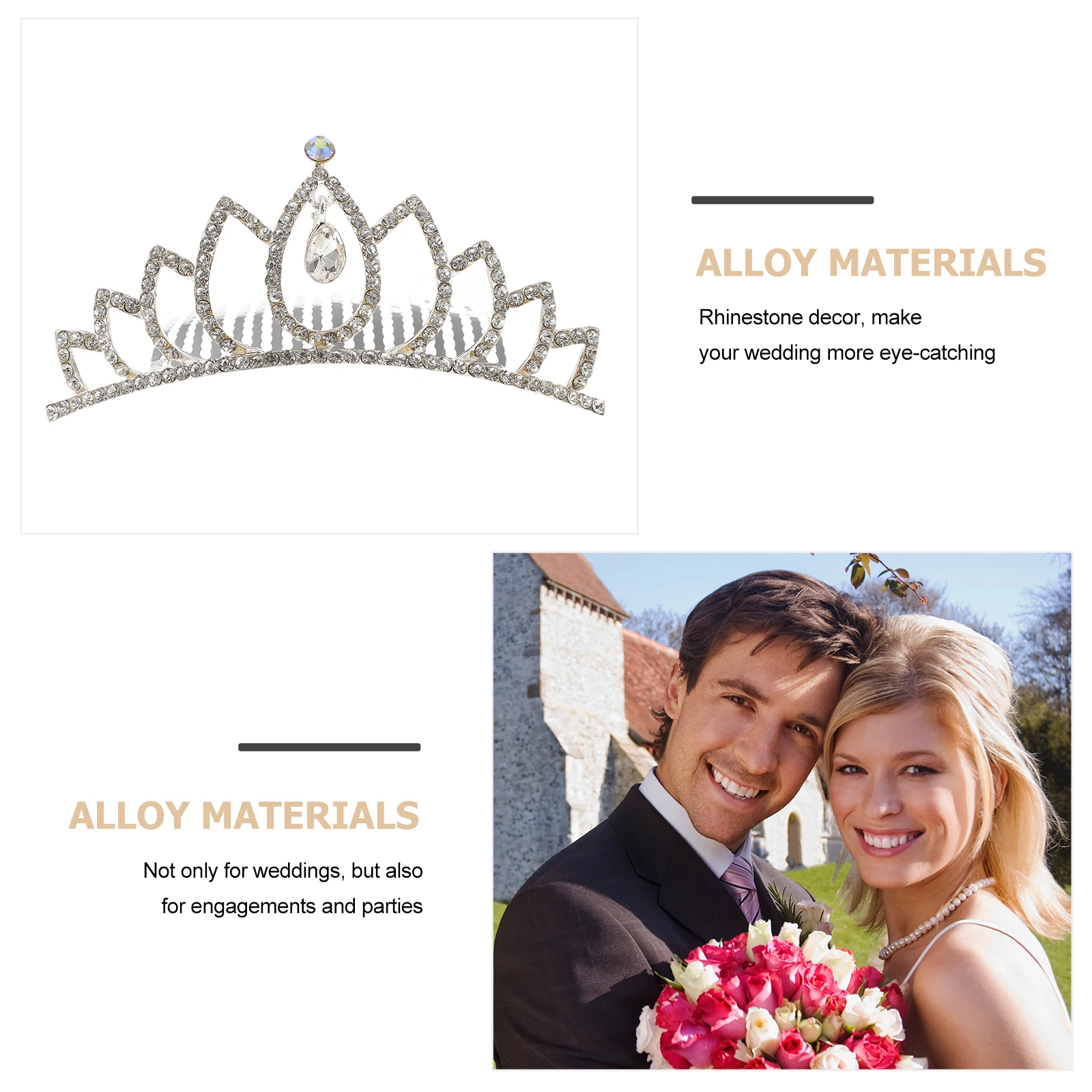 Rhinestone Crown Women Comb Bridal Wedding Bride Alloy Headpiece Elegant Hairstyle Accessory Tiara Party Decor
Rhinestone Crown Women Comb Bridal Wedding Bride Alloy Headpiece Elegant Hairstyle Accessory Tiara Party Decor