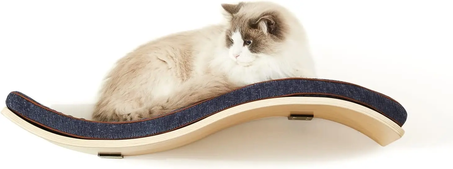 Cat Shelf with Comfortable Cushion - Wave Modern Cat Bed - Minimalistic Floating Cats Wall Perch - Wooden Wall Mounted Cats
Cat Shelf with Comfortable Cushion - Wave Modern Cat Bed - Minimalistic Floating Cats Wall Perch - Wooden Wall Mounted Cats