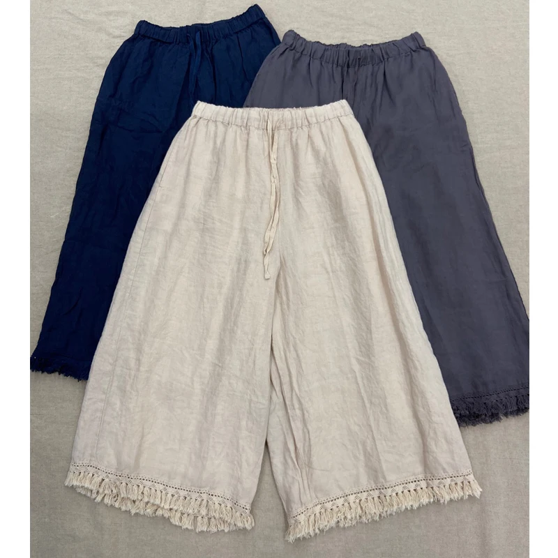 Johnature Vintage Casual Linen Ankle-length Pants For Women 2024 Summer New All Match Loose Tassel Elastic Waist Pockets Pants
Johnature Vintage Casual Linen Ankle-length Pants For Women 2024 Summer New All Match Loose Tassel Elastic Waist Pockets Pants