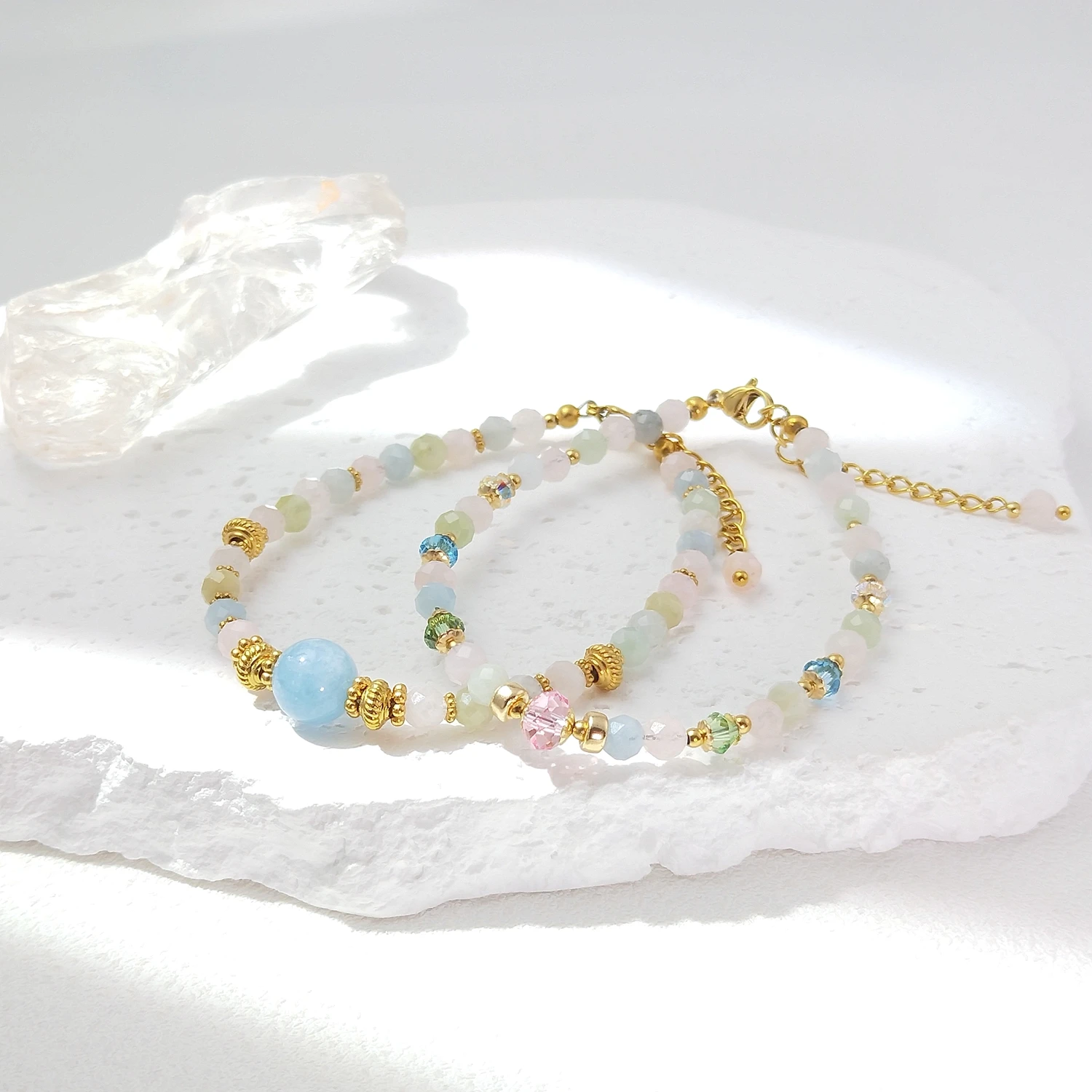 Lii Ji Morganite 4mm Natural Stone Beaded Bracelet American 14K Gold Filled Gold Stainless Steel Handmade Jewelry
Lii Ji Morganite 4mm Natural Stone Beaded Bracelet American 14K Gold Filled Gold Stainless Steel Handmade Jewelry