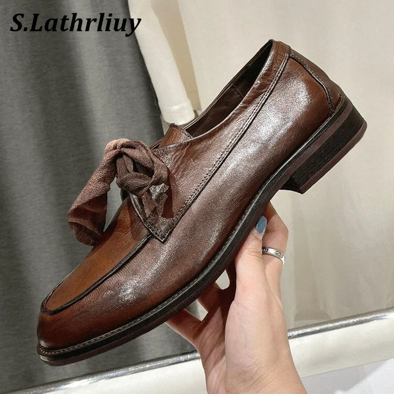 2024 Spring Autumn Retro Lazy Loafers Genuine Leather Casual Women's Shoes Round Toe Bowknot Flat Shoes All Match Walking Shoes
2024 Spring Autumn Retro Lazy Loafers Genuine Leather Casual Women's Shoes Round Toe Bowknot Flat Shoes All Match Walking Shoes