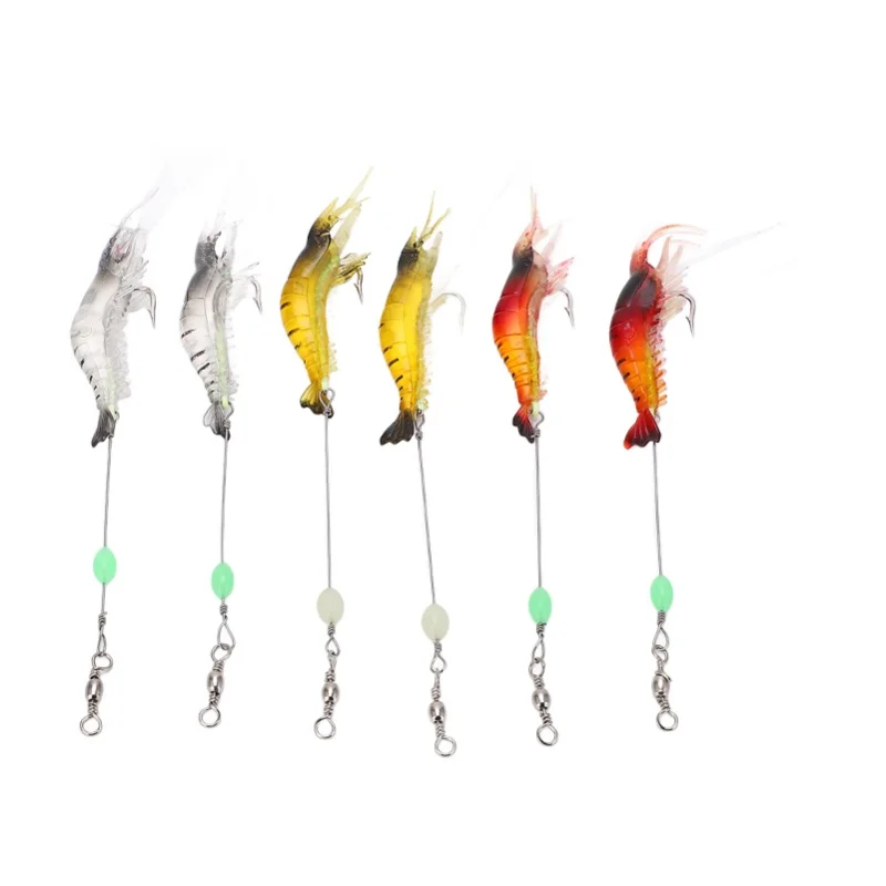6PCS Luminous Fake Wood Shrimp Soft Silicone Lures Artificial Baits With Bead Swivels Hook
6PCS Luminous Fake Wood Shrimp Soft Silicone Lures Artificial Baits With Bead Swivels Hook