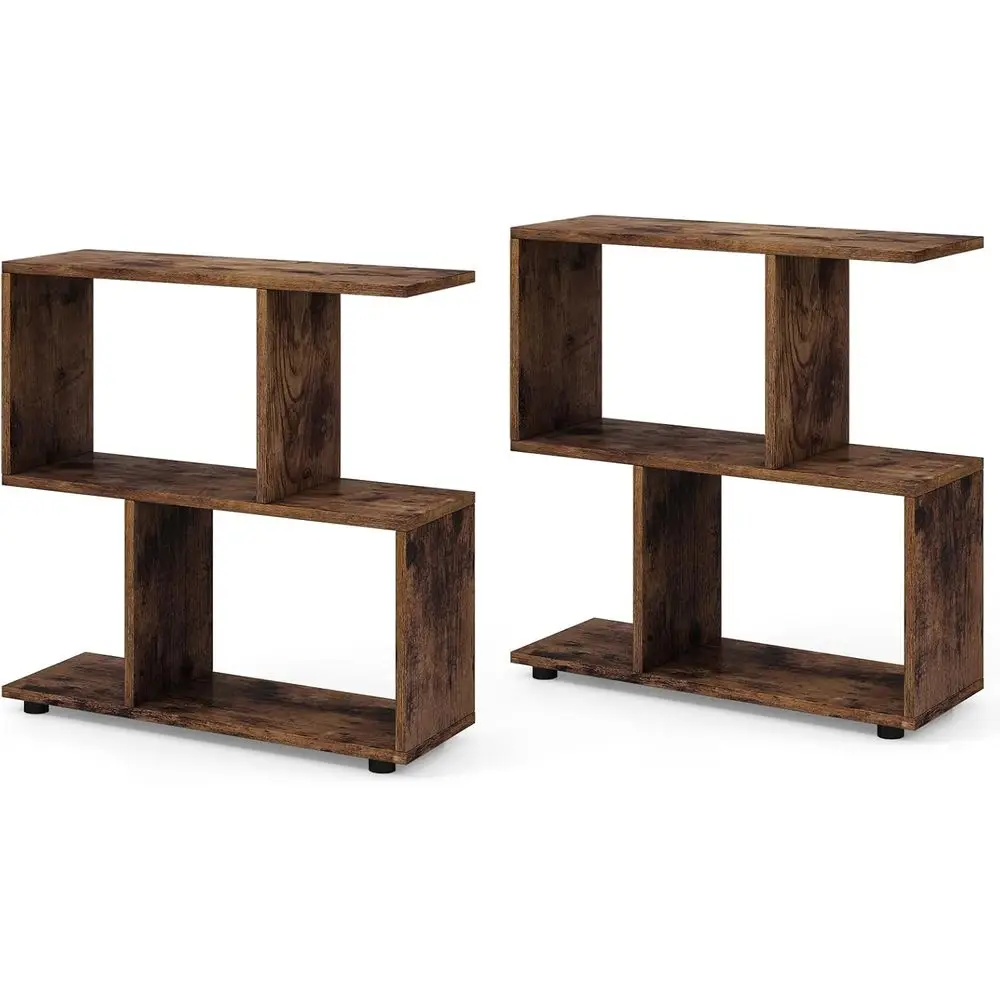 3-Tier Wooden S-Shaped Bookshelf Set, 24 Tall Display Shelves with Thick Pads, Floor Standing Open Shelving Nightstand, Brown
3-Tier Wooden S-Shaped Bookshelf Set, 24 Tall Display Shelves with Thick Pads, Floor Standing Open Shelving Nightstand, Brown