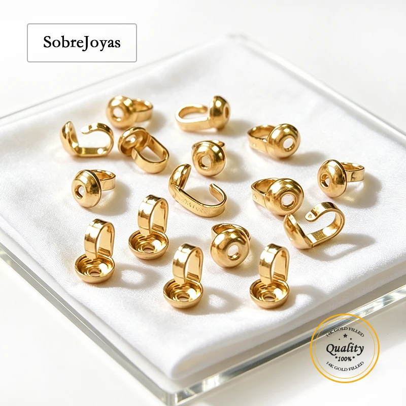14K Gold Filled Gold Clam Plain Bead Tip with (.038" Hole) Knot End Cover for Tarnish Resistant Jewelry Making Shell Findings
14K Gold Filled Gold Clam Plain Bead Tip with (.038" Hole) Knot End Cover for Tarnish Resistant Jewelry Making Shell Findings